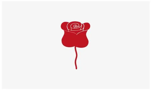 Rose flower line icon vector. Stock Illustration