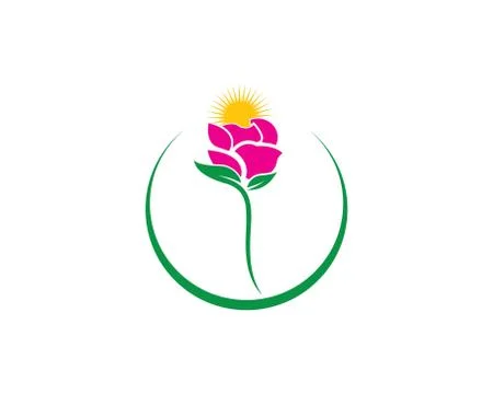 Rose flower Logo Template 스톡 일러스트
