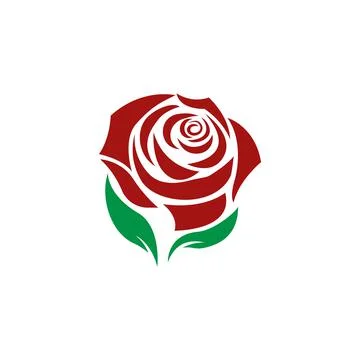 Rose flower Logo Template vector icon Stock Illustration