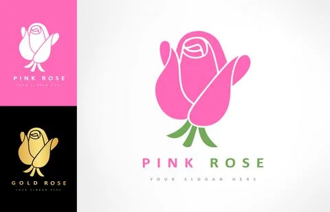 Rose flower logo vector design Stock Illustration