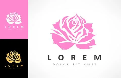 Rose flower logo vector design Stock Illustration