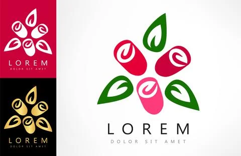 Rose flower logo vector design Stock Illustration