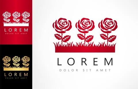 Rose flower logo vector design Stock Illustration
