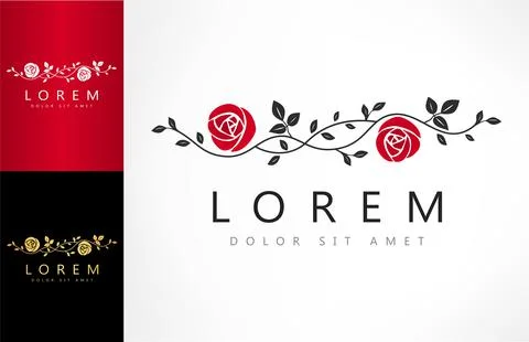 Rose flower logo vector design Stock Illustration