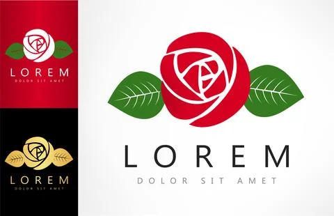 Rose flower logo vector design Stock Illustration