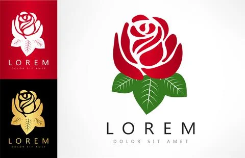 Rose flower logo vector design Stock Illustration