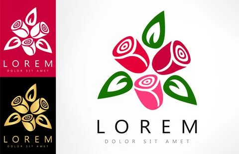Rose flower logo vector design Stock Illustration