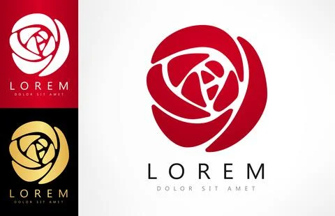 Rose flower logo vector design Stock Illustration