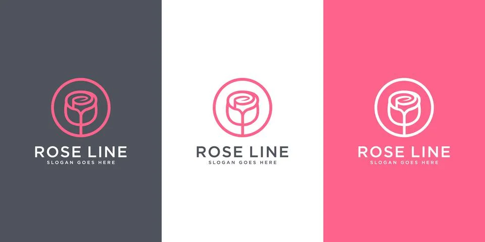 Rose flower logo vector design Stock Illustration