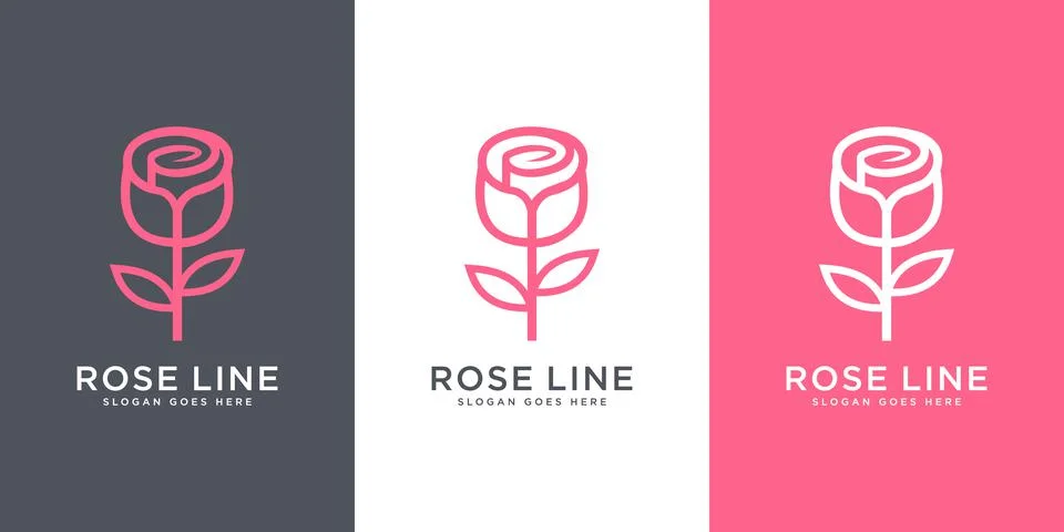 Rose flower logo vector design Stock Illustration