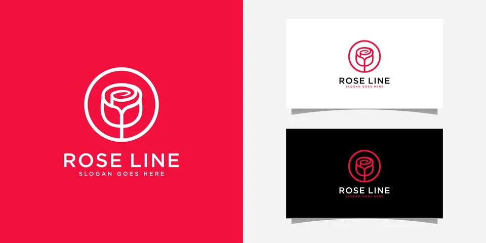 Rose flower logo vector design Stock Illustration
