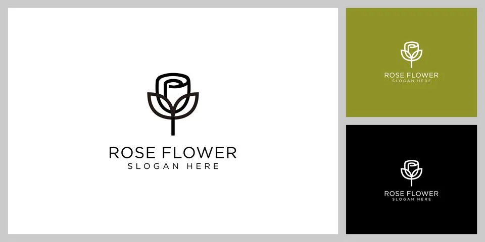 Rose flower logo vector design Stock Illustration