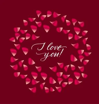 Rose flower petal pattern in circle composition. 스톡 일러스트