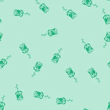 Rose flower spring glyph vector seamless pattern Stock Illustration