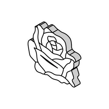 Rose flower spring isometric icon vector illustration Stock Illustration