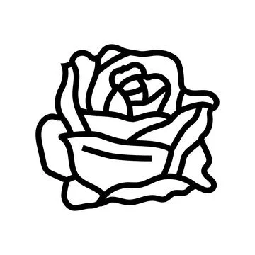 Rose flower spring line icon vector illustration Stock Illustration