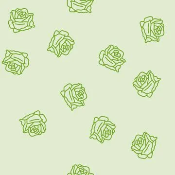 Rose flower spring line seamless pattern Stockillustratie