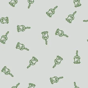 Rose flower spring line vector seamless pattern Illustrazione stock