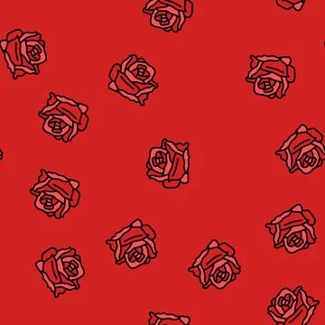 Rose flower spring vector seamless pattern Stock Illustration