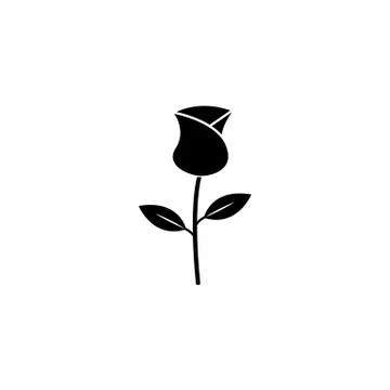 Rose flower for Valentines day solid icon Stock Illustration