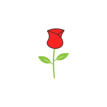 Rose flower for Valentines day solid icon Stock Illustration