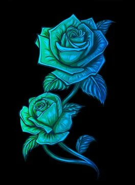 Rose flower vector design, beautiful rose flower art and illustration 스톡 일러스트