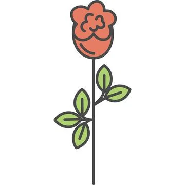Rose flower vector icon isolated Stock Illustration