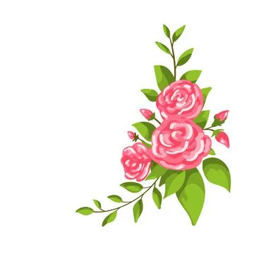 Rose flower. Vector icon on white isolated background. Design for postcards Illustrazione stock