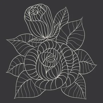 Rose flower vector Stock Illustration