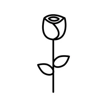 Rose flower vector line icon, sign, illustration on background, editable strokes Stock Illustration