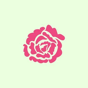 Rose flower vector logo design template. Floral icon. A flower cut that Stock Illustration