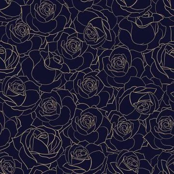 The Rose flowers seamless background. Stock Illustration
