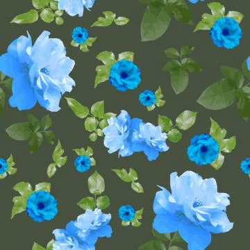 Rose flowers seamless pattern design, watercolor style, textile fashion design Stock Illustration