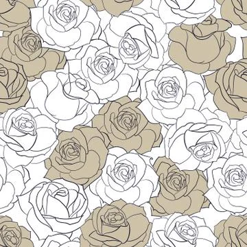 The Rose flowers seamless pattern. Stockillustratie