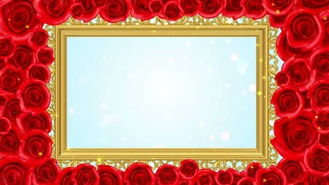 Rose Frame Particles Background Vídeo Stock 123295053