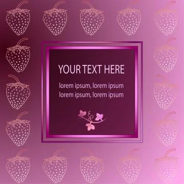 Rose frame with strawberry Stock Illustration