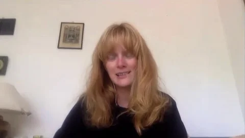 Rose Glass is interviewed by Scott Davis for feature debut Saint Maud - 2020 Stock Footage 144640481