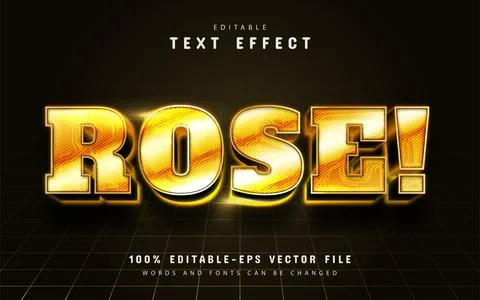 Rose gold 3d editable text effect Illustrazione stock
