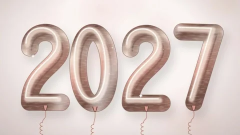 Rose Gold Balloon Animation Horizontal Motion Graphic Elegant Party Decor Stock Footage 345940403