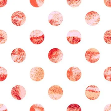 Rose gold foil seamless texture, shiny handmade circles. Golden glittering Stock Illustration