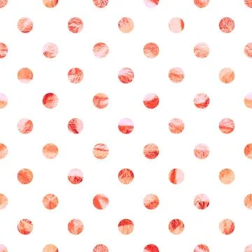 Rose gold foil seamless texture, shiny handmade circles. Golden glittering Stock Illustration