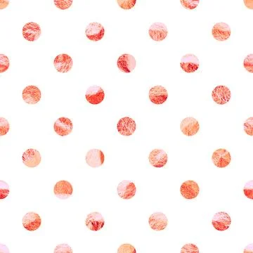 Rose gold foil seamless texture, shiny handmade circles. Golden glittering Stock Illustration