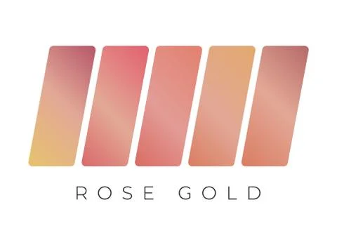 Rose gold gradient collection. Rose gold background Stock Illustration