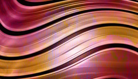 Rose Gold Metallic Wave Abstract Background with Amber and Pink Tones, Luxu.. Stock Illustration