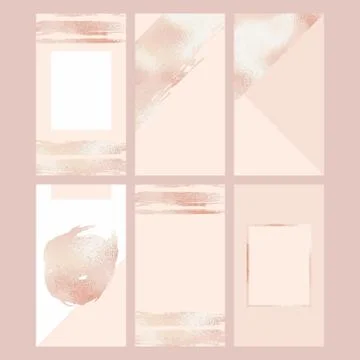 Rose gold. Set of vector backgrounds for social media and blogs Stock Illustration