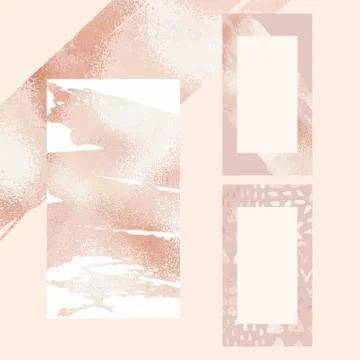 Rose gold. Set of vector backgrounds for social media and blogs. Stock Illustration