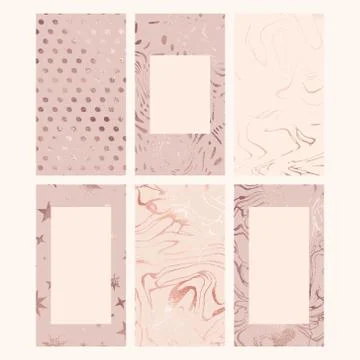 Rose gold. Set of vector backgrounds for social media and blogs. Stockillustratie
