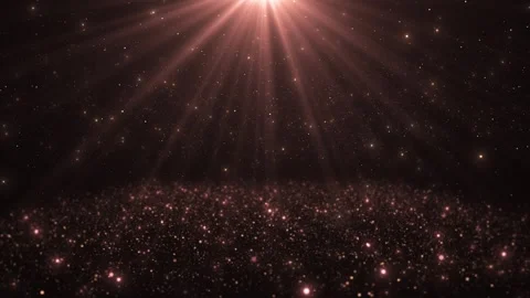 Rose gold spotlight glitter background soft overhead rays, floating particles, a Stock Footage 340418525