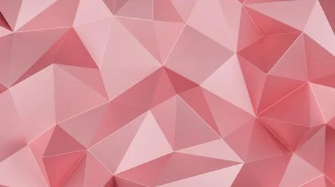 Rose gold triangle low polygon. Pink geometric triangular polygonal. Abstract Stockillustratie