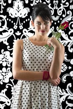Rose in hand Stock Photos